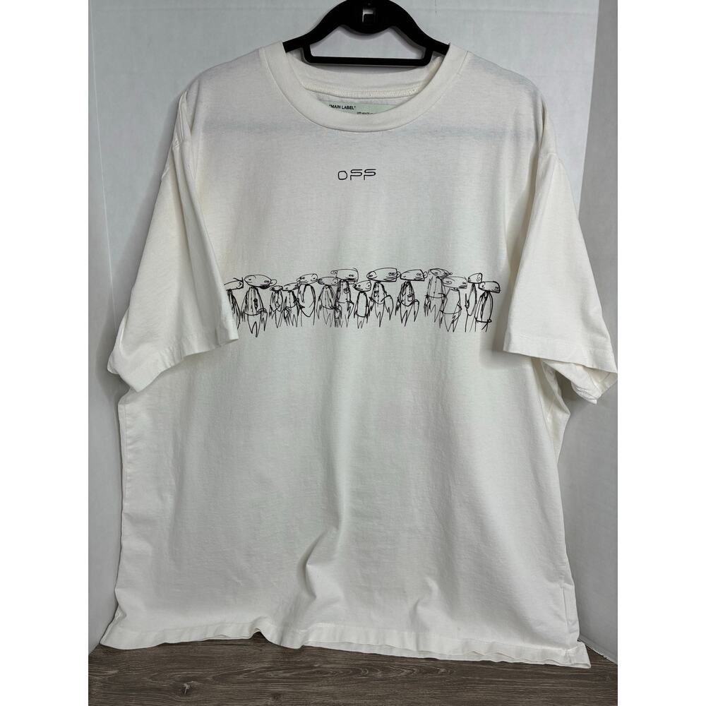 MAIN LABEL Off White Futura Atoms Over T-Shirt Men's Large Virgil Abloh Artsy